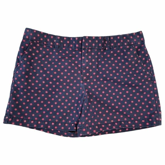 TOMMY Hilfiger Shorts Navy with Red Flowers Size 14 - Picture 1 of 7